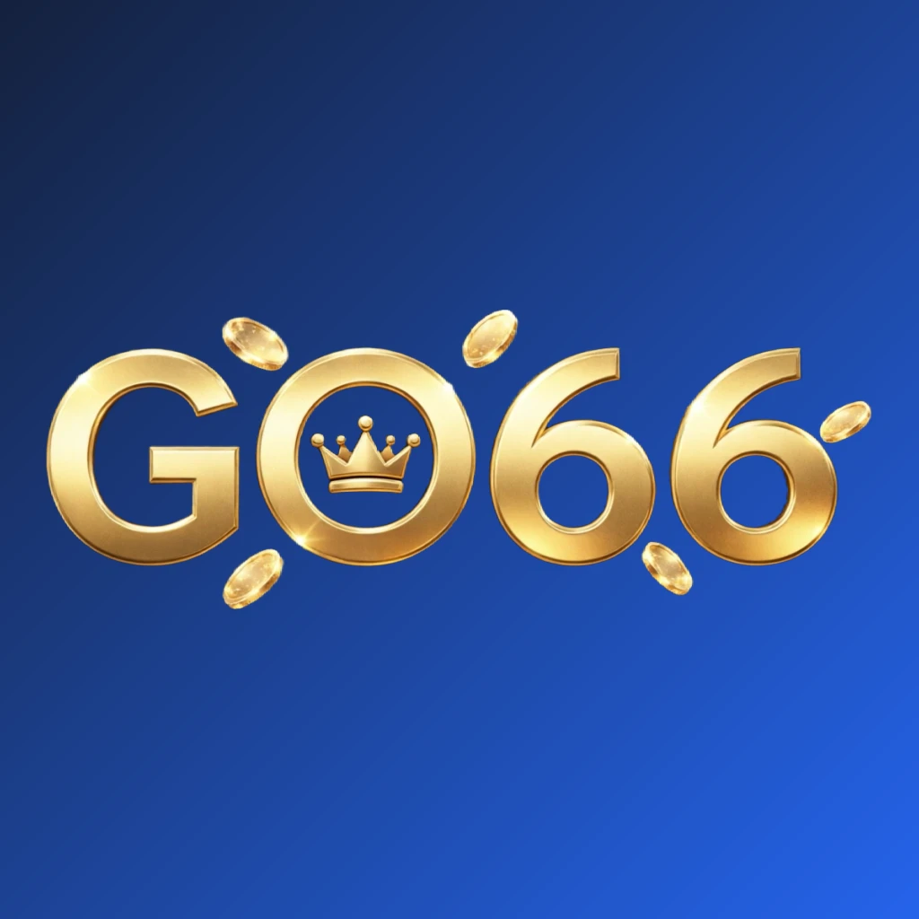 GO66 casino-style logo featuring golden letters with a crown element and sparkling coins, set against a transparent background in a wide horizontal rectangular wordmark design for a luxury gaming atmosphere GO66 casino-style logo featuring golden letters with a crown element and sparkling coins, set against a transparent background in a wide horizontal rectangular wordmark design for a luxury gaming atmosphere